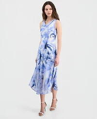 Robbie Bee Women's Printed Sleeveless Midi Dress