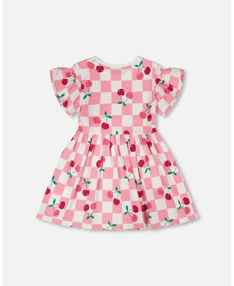 Deux par Deux Toddler Girls Cotton Jersey Dress Printed Cherries