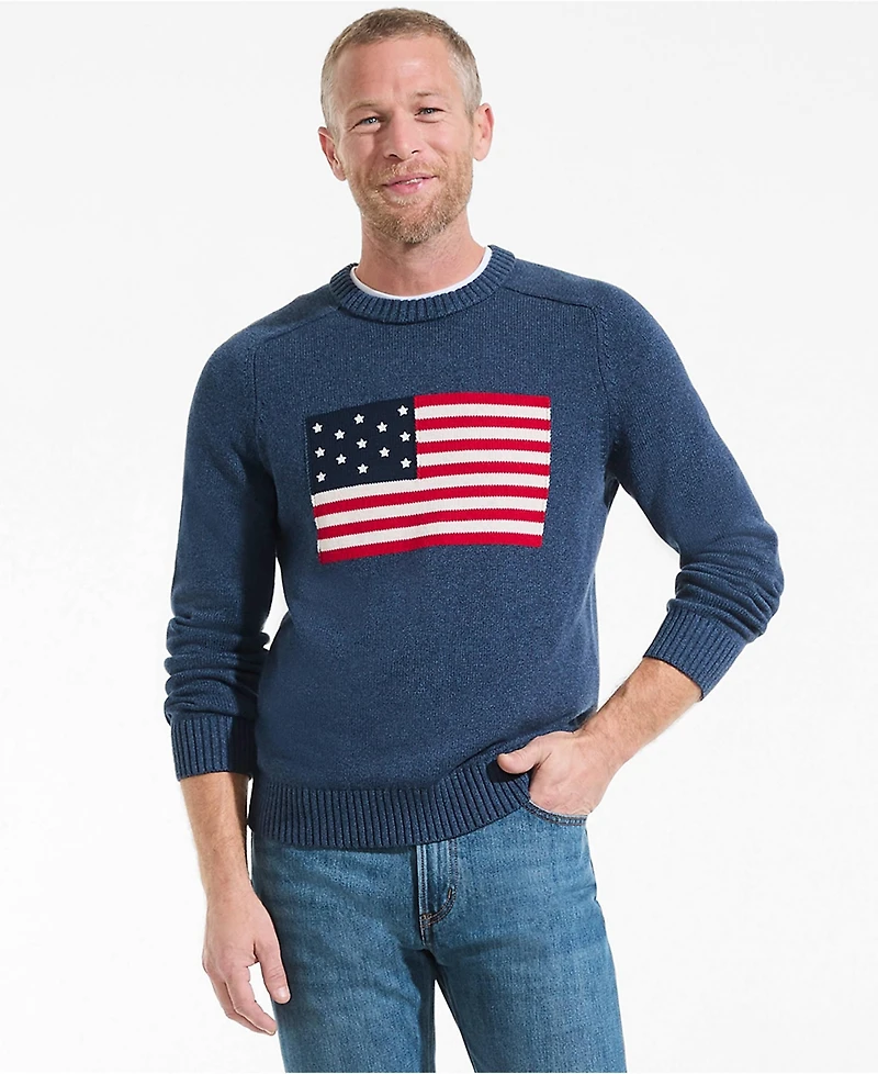 Lands' End Men's Drifter Flag Crew Neck Sweater