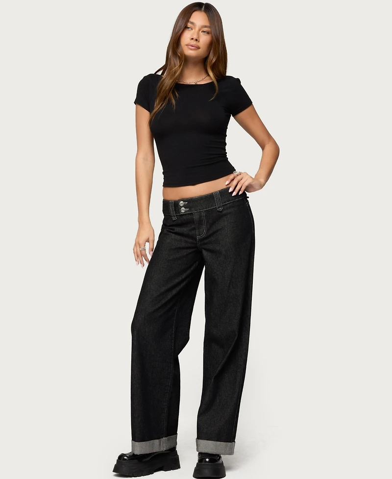 Edikted Womens Becca Boat Neck Top