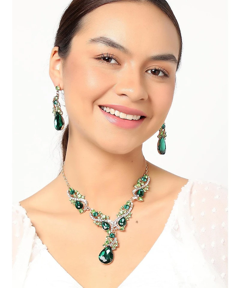 Sohi Green Stones Jewellery Set