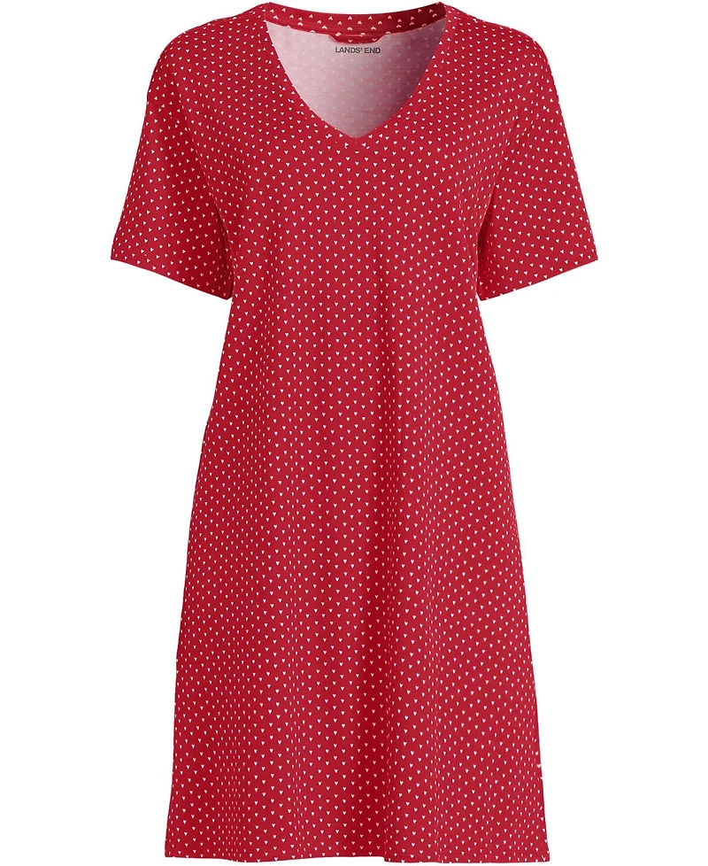 Lands' End Plus Cotton Interlock Relaxed Above the Knee Nightgown