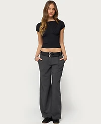 Edikted Women's Leonah Ruched Boat Neck Top