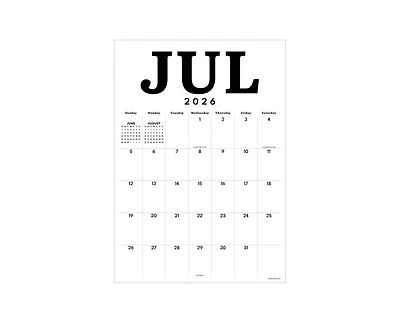 Tf Publishing Paper Goods July 2026 - June 2027 Medium Art Poster Wall Calendar