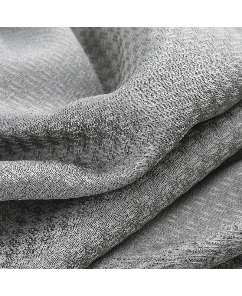 Olivia Gray 100% Polyester 250 Gsm Basket Weave Ian Luxury Jacquard Blackout Grommet Curtain Panel 54" x 84"