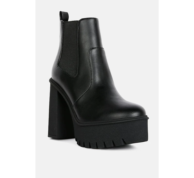 shasha high platform block heel chelsea boots