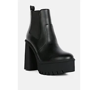 shasha high platform block heel chelsea boots