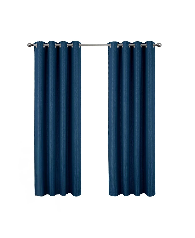 Olivia Gray 100% Polyester 250 Gsm Basket Weave Ian Luxury Jacquard Blackout Grommet Curtain Panel.