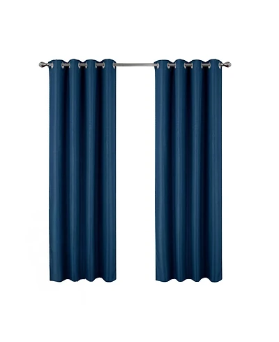 Olivia Gray 100% Polyester 250 Gsm Basket Weave Ian Luxury Jacquard Blackout Grommet Curtain Panel.