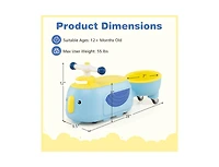 Slickblue Kids Toddler Ride On Vehicle with Trailer and Light Music