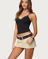 Edikted Women's Holland Bead V Neck Tank Top