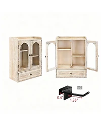 Yigii Wooden Storage Cabinet with Adjustable Shelves, Hooks, Drawer for Bathroom Vanity