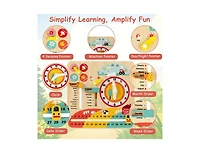 Slickblue Montessori Wooden Learning Clock Toy for Toddlers and Seasons