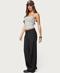 Edikted Womens Striped Henley Tank Top