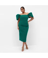 City Chic Women's Elyse Off Shoulder Midi Dress