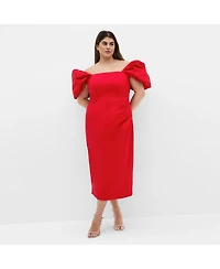 City Chic Women's Elyse Off Shoulder Midi Dress