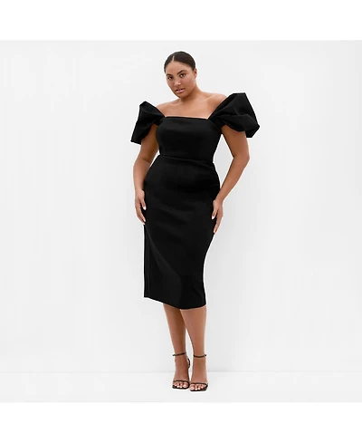 City Chic Women's Elyse Off Shoulder Midi Dress