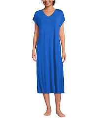Lands' End Women's Cooling Cap Sleeve Midi Nightgown