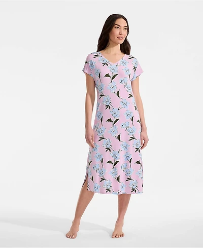 Lands' End Women's Cooling Cap Sleeve Midi Nightgown