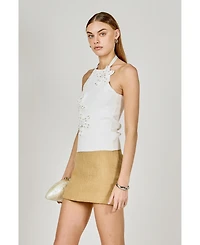 endless rose Women's Flower Detail Halter Top