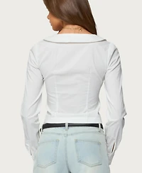 Edikted Women's Scoop Neck Tailored Button Up Shirt