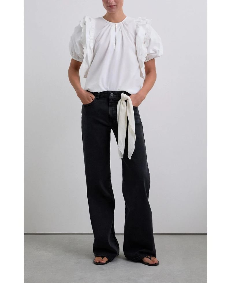 Scalpers Women's Poplin Puff Top