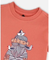 Deux par Deux Big Boys Cotton Short Sleeve T-Shirt Brick