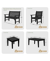 WestinTrends 4-Piece Hdpe Outdoor Patio Furniture Couch Set