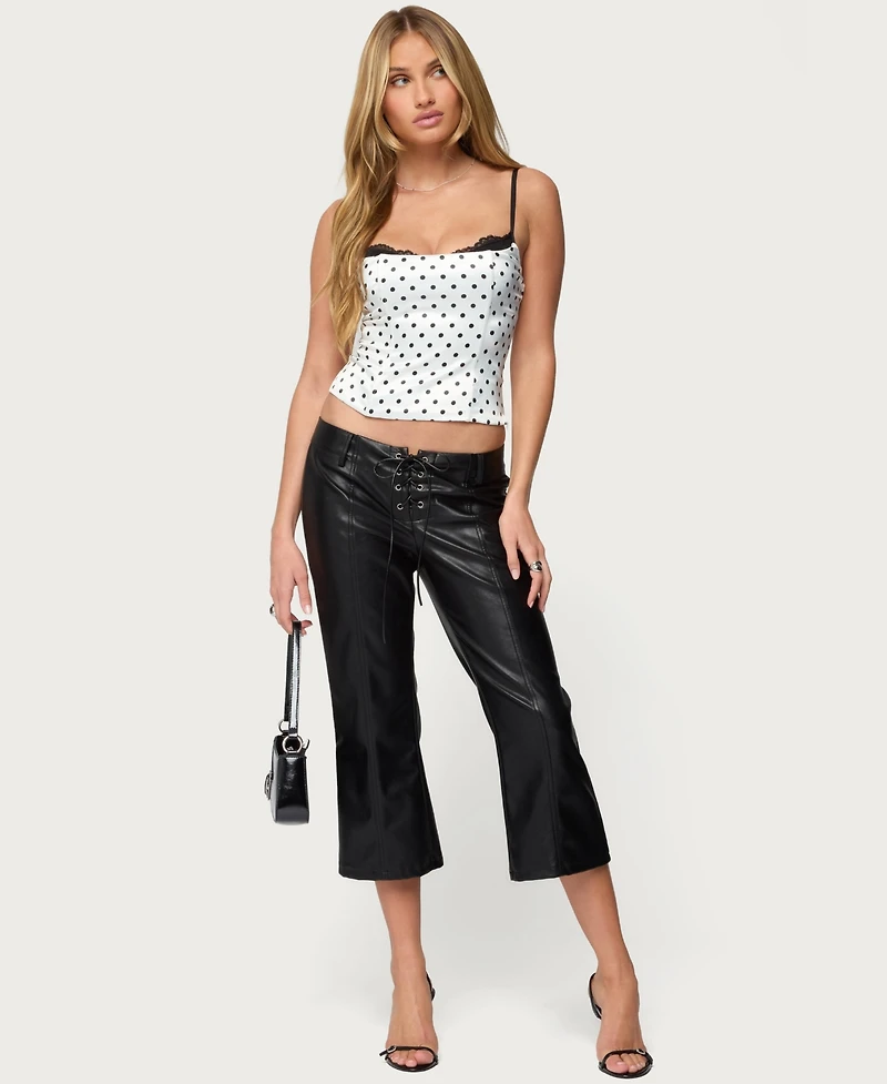 Edikted Women's Polka Dot Layered Lacey Bra Corset