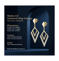 Rachel Glauber Cubic Zirconia Geometric Drop Earrings