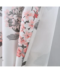 Olivia Gray 100% Polyester 200 Gsm Hydrangea Printed Blackout Grommet Curtain Panel 54" x 84"