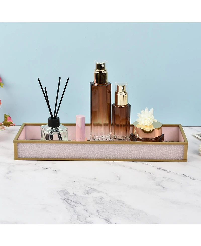 Lauraella Handcrafted Glass Tray, Decorative Storage Tray for Makeup, Jewelry, Desk