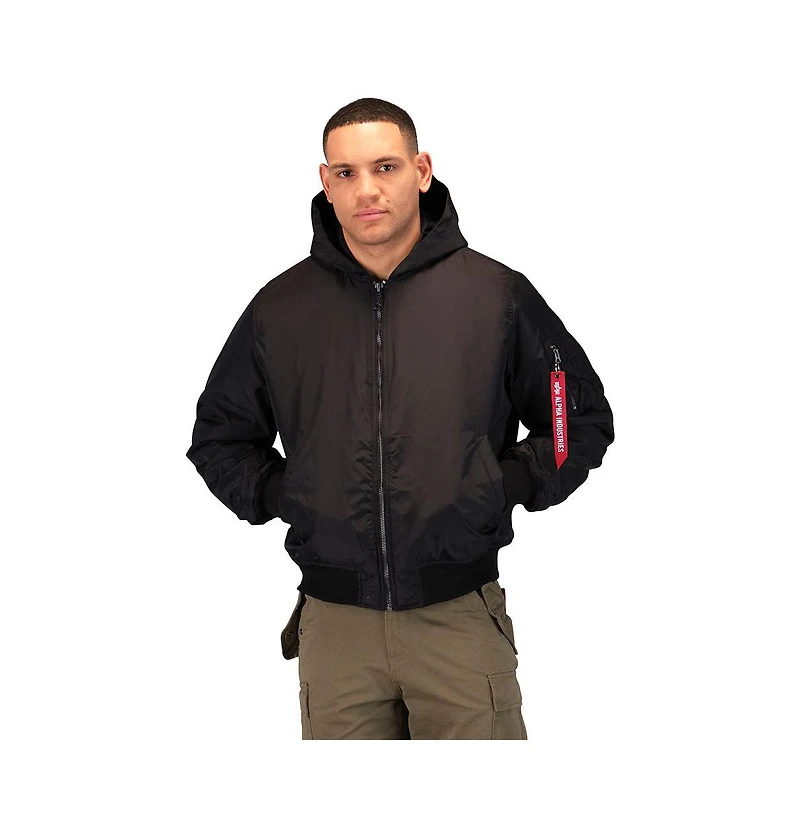 Alpha Industries Men's Ma-1 Hooded Oxford Flight Jacket