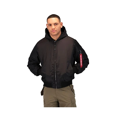 Alpha Industries Men's Ma-1 Hooded Oxford Flight Jacket