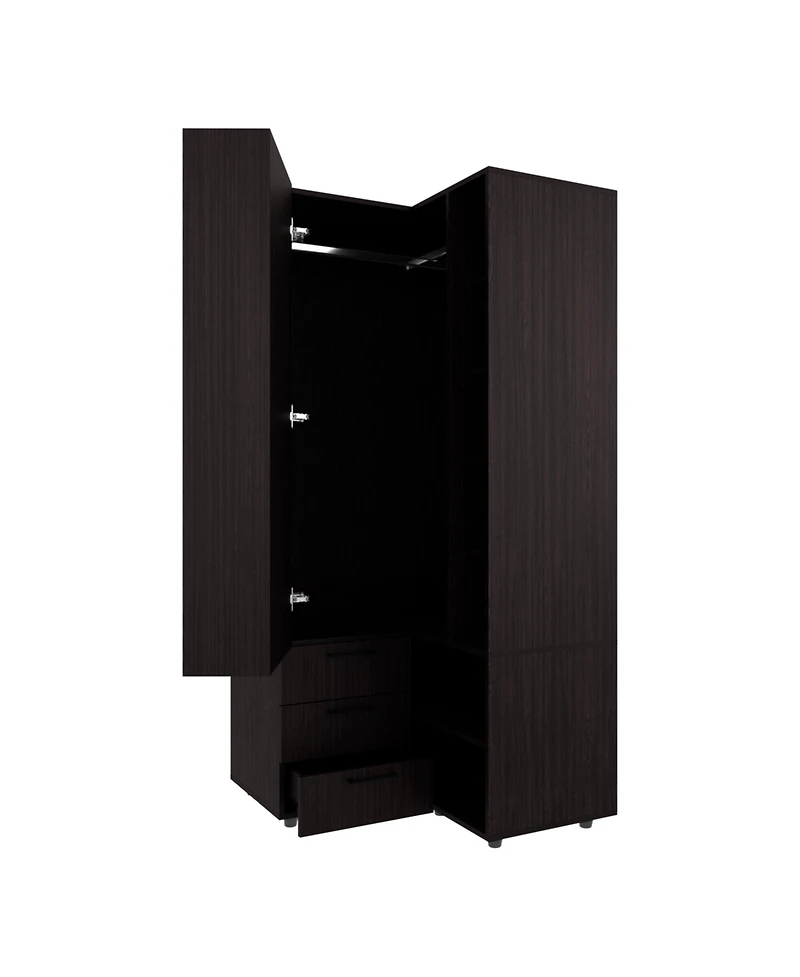 Fm Furniture Thatcher Armoire- wardrobe, shoe storage, Open Storage and 2 - drawer