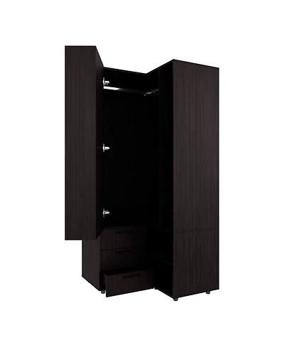 Fm Furniture Thatcher Armoire- wardrobe, shoe storage, Open Storage and 2 - drawer