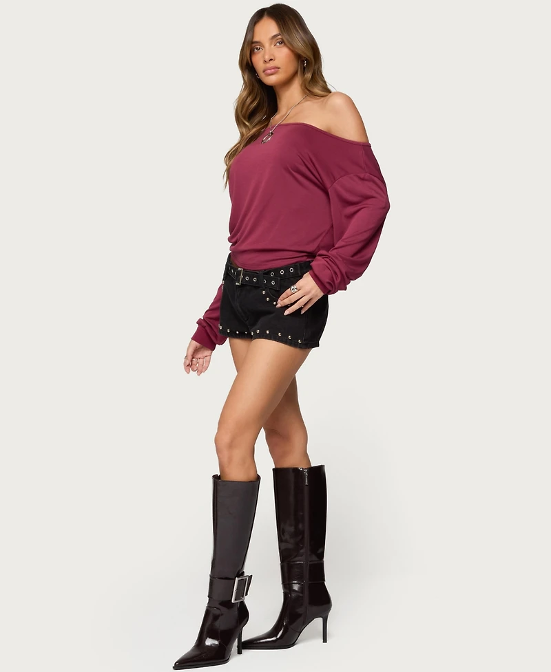 Edikted Women's Nannie Off Shoulder Oversized Top