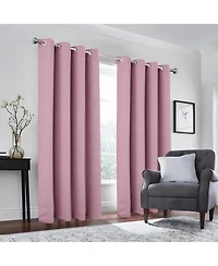Olivia Gray 100% Polyester 190 Gsm Eloise Reversible Blackout Grommet Curtain Panel 54" x 90" Purple