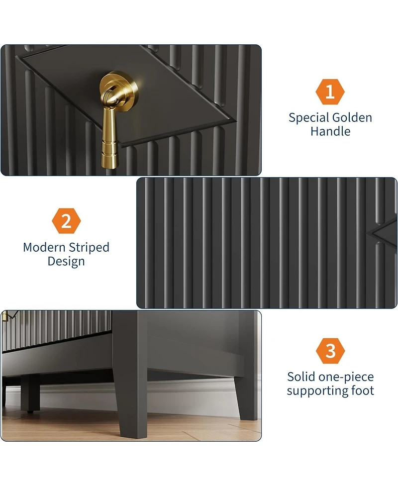 gaomon Fluted 6 Drawers Dresser for Bedroom, 54" Wide Modern Chest of with Metal Handle, Wooden Organizer Bedroom.