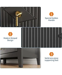 gaomon Fluted 6 Drawers Dresser for Bedroom, 54" Wide Modern Chest of with Metal Handle, Wooden Organizer Bedroom.