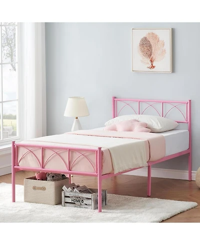 gaomon Twin Size Platform Bed Frame, Twin Metal Bed Frame, Heavy Duty Base Bed Frame with Headboard and Footboard, Steel Slat Support