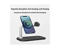 Risokeys 3-in-1 Magnetic Wireless Charger - Phone Stand Compatible with Apple iPhone 12/13 Wireless Chargers