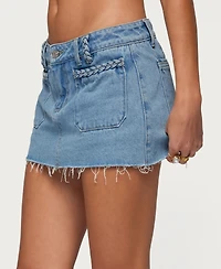 Edikted Women's Gloriana Braided Denim Mini Skort