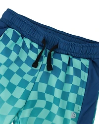 Deux par Boy Athletic Shorts Polyester Printed Checkerboard - Child