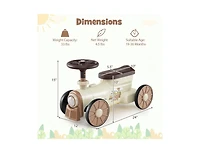 Slickblue Kids Ride-On Toy Car with Steering Wheel and Whistle Button