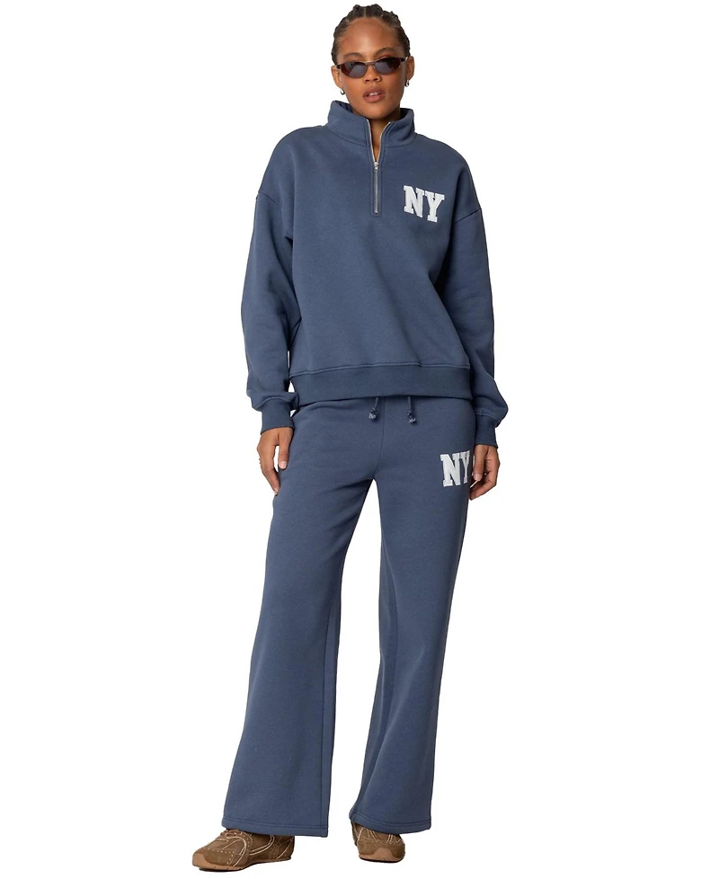 Edikted Women's Ny Quarter Zip Sweatshirt