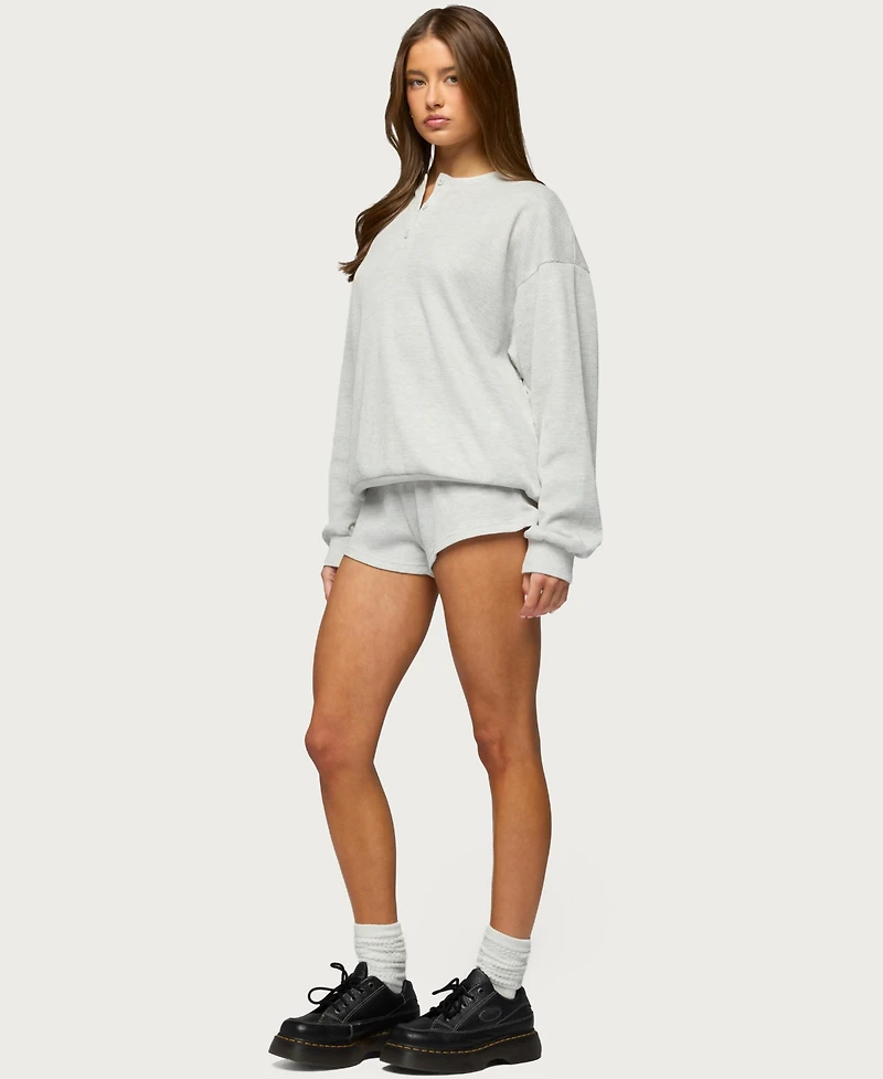 Edikted Women's Baila Waffle Henley Top