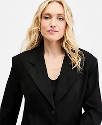 Bar Iii Women's Oversized Linen-Blend Blazer, Macy's Exclusive