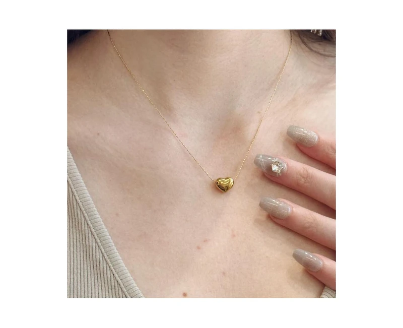 Little Sky Stone Pebble Heart Pendant Necklace