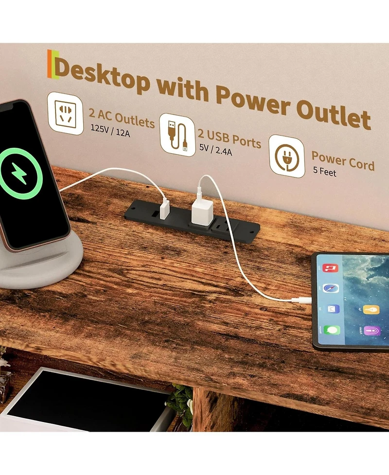 gaomon Dresser for Bedroom with 11 Drawers Featuring Led Light and Power Outlet